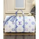 Fake Louis Vuitton Keepall Bandouliere 45 Bag M10254 Blue Replica