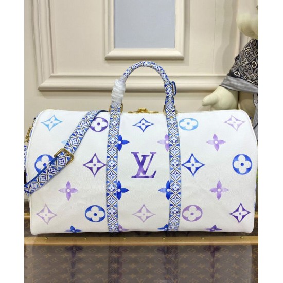 Fake Louis Vuitton Keepall Bandouliere 45 Bag M10254 Blue Replica