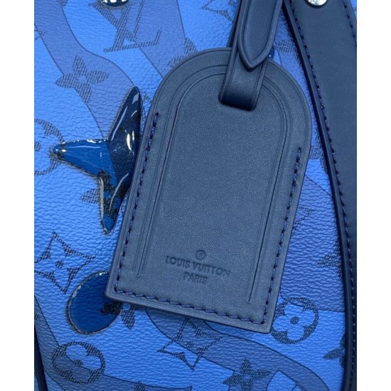 Fake Louis Vuitton Keepall Bandouliere 35 Bag M22573 Blue Replica Replica Louis Vuitton Keepall Bandouliere 35 Bag M22573 Blue