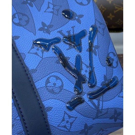 Fake Louis Vuitton Keepall Bandouliere 35 Bag M22573 Blue Replica Replica Louis Vuitton Keepall Bandouliere 35 Bag M22573 Blue