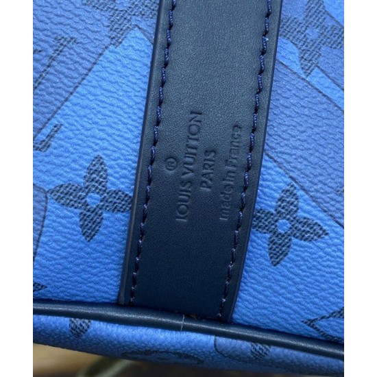 Fake Louis Vuitton Keepall Bandouliere 35 Bag M22573 Blue Replica Replica Louis Vuitton Keepall Bandouliere 35 Bag M22573 Blue