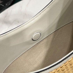 Fake Prada Fabric And Leather Shoulder Bag 1BC179 Cream Replica