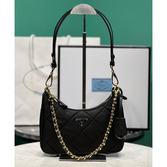 Replica Prada Re-Nylon Mini-Bag 1BC204 Black Replica Prada Re-Nylon Mini-Bag 1BC204 Black