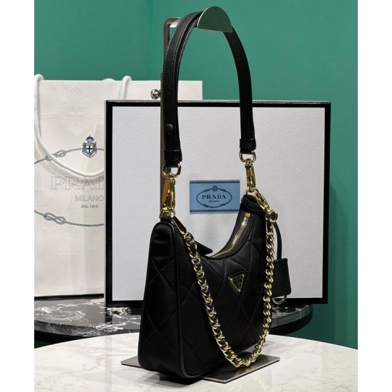 Replica Prada Re-Nylon Mini-Bag 1BC204 Black Replica Prada Re-Nylon Mini-Bag 1BC204 Black