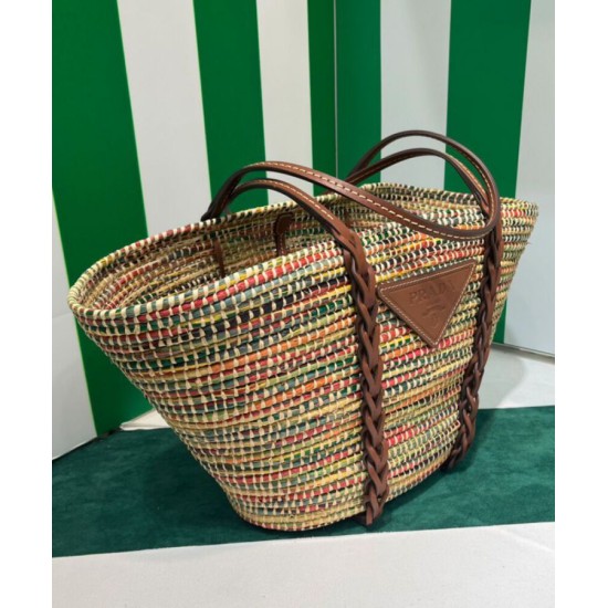 Replica Prada Straw And Leather Tote Bag 1BG312 Coffee Replica Prada Straw And Leather Tote Bag 1BG312 Coffee