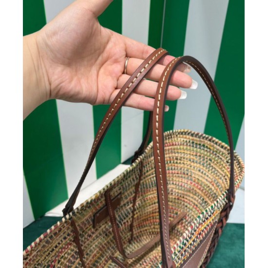 Replica Prada Straw And Leather Tote Bag 1BG312 Coffee Replica Prada Straw And Leather Tote Bag 1BG312 Coffee