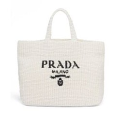 Replica Prada Crochet Tote Bag 1BG392 Cream