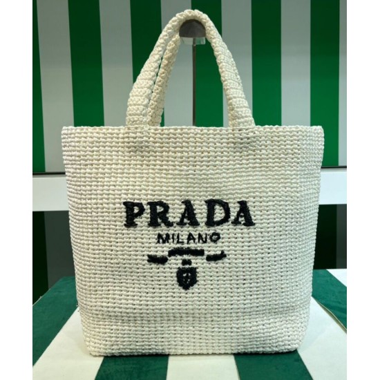 Fake Prada Crochet Tote Bag 1BG392 Cream Replica Replica Prada Crochet Tote Bag 1BG392 Cream