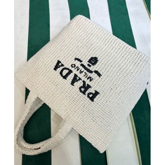 Fake Prada Crochet Tote Bag 1BG392 Cream Replica Replica Prada Crochet Tote Bag 1BG392 Cream
