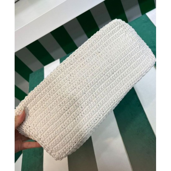 Fake Prada Crochet Tote Bag 1BG392 Cream Replica Replica Prada Crochet Tote Bag 1BG392 Cream