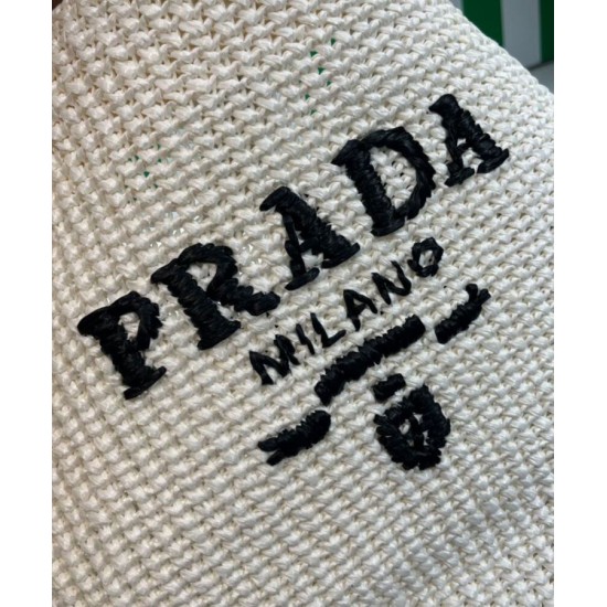 Fake Prada Crochet Tote Bag 1BG392 Cream Replica Replica Prada Crochet Tote Bag 1BG392 Cream