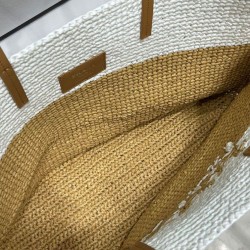 Replica Prada Raffia And Leather Tote Bag 1BG442 Apricot