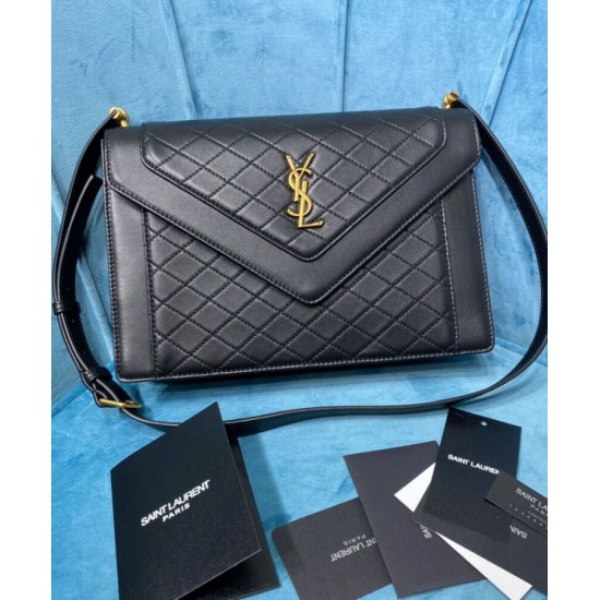 Replica YSL Saint Laurent Gaby Satchel Bag In Quilted Lambskin Black Replica YSL Saint Laurent Gaby Satchel Bag In Quilted Lambskin Black