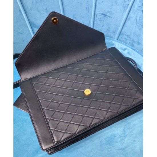 Replica YSL Saint Laurent Gaby Satchel Bag In Quilted Lambskin Black Replica YSL Saint Laurent Gaby Satchel Bag In Quilted Lambskin Black
