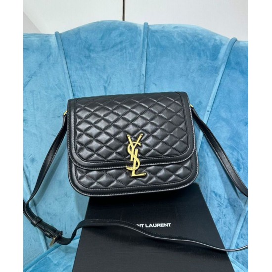 Replica YSL Saint Laurent Solferino Medium Supple Satchel Bag In Quilted Lambskin Black Fake YSL Saint Laurent Solferino Medium Supple Satchel Bag In Quilted Lambskin Black Replica