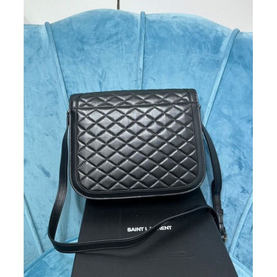 Replica YSL Saint Laurent Solferino Medium Supple Satchel Bag In Quilted Lambskin Black Fake YSL Saint Laurent Solferino Medium Supple Satchel Bag In Quilted Lambskin Black Replica
