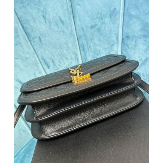 Replica YSL Saint Laurent Solferino Medium Supple Satchel Bag In Quilted Lambskin Black Fake YSL Saint Laurent Solferino Medium Supple Satchel Bag In Quilted Lambskin Black Replica