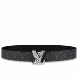 Fake Louis Vuitton LV Dove 40MM Reversible Belt In Monogram Eclipse Canvas M0576V Replica