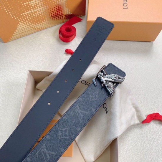 Replica Louis Vuitton LV Dove 40MM Reversible Belt In Monogram Eclipse Canvas M0576V Fake Louis Vuitton LV Dove 40MM Reversible Belt In Monogram Eclipse Canvas M0576V Replica