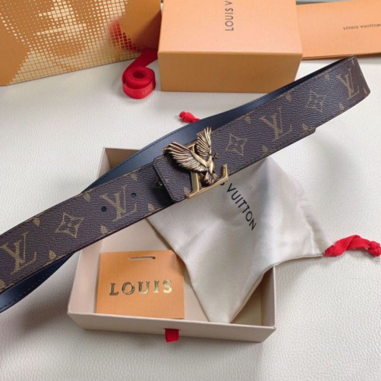 Fake Louis Vuitton LV Dove 40MM Reversible Belt In Monogram Canvas M0577T Replica