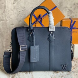 Fake Louis Vuitton Takeoff Briefcase In Blue Aerogram Leather M21440 Replica