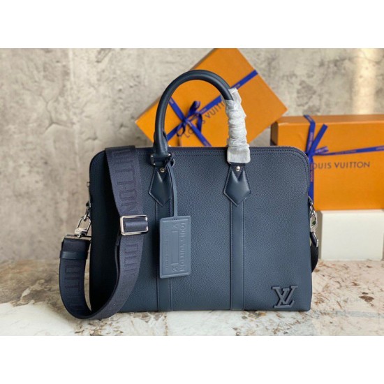 Replica Louis Vuitton Takeoff Briefcase In Blue Aerogram Leather M21440 Fake Louis Vuitton Takeoff Briefcase In Blue Aerogram Leather M21440 Replica