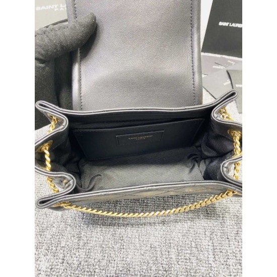 Fake YSL Saint Laurent Nolita Bag Black Gold Replica Replica YSL Saint Laurent Nolita Bag Black Gold