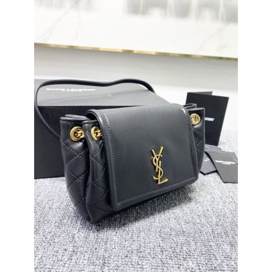 Fake YSL Saint Laurent Nolita Bag Black Gold Replica Replica YSL Saint Laurent Nolita Bag Black Gold