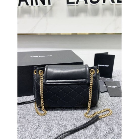 Fake YSL Saint Laurent Nolita Bag Black Gold Replica Replica YSL Saint Laurent Nolita Bag Black Gold