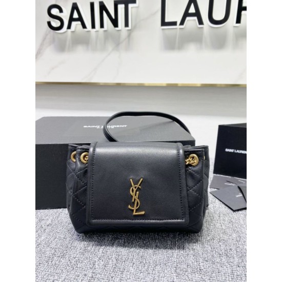 Fake YSL Saint Laurent Nolita Bag Black Gold Replica Replica YSL Saint Laurent Nolita Bag Black Gold