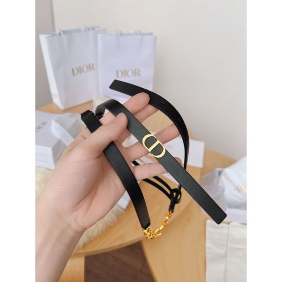 Replica Dior Caro 15MM Belt Calfskin and Chain Black Fake Dior Caro 15MM Belt Calfskin and Chain Black Replica