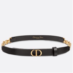 Fake Dior Caro 15MM Belt Calfskin and Chain Black Replica