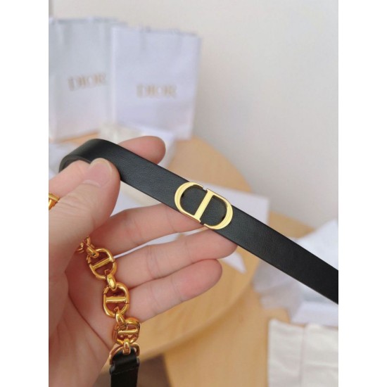 Replica Dior Caro 15MM Belt Calfskin and Chain Black Fake Dior Caro 15MM Belt Calfskin and Chain Black Replica