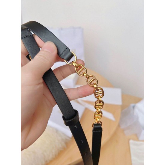 Replica Dior Caro 15MM Belt Calfskin and Chain Black Fake Dior Caro 15MM Belt Calfskin and Chain Black Replica