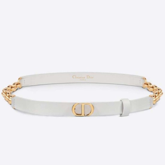 Replica Dior Caro 15MM Belt Calfskin and Chain White Replica Dior Caro 15MM Belt Calfskin and Chain White