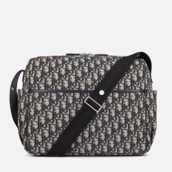 Fake Dior Changing Bag Dior Oblique Canvas Blue Replica