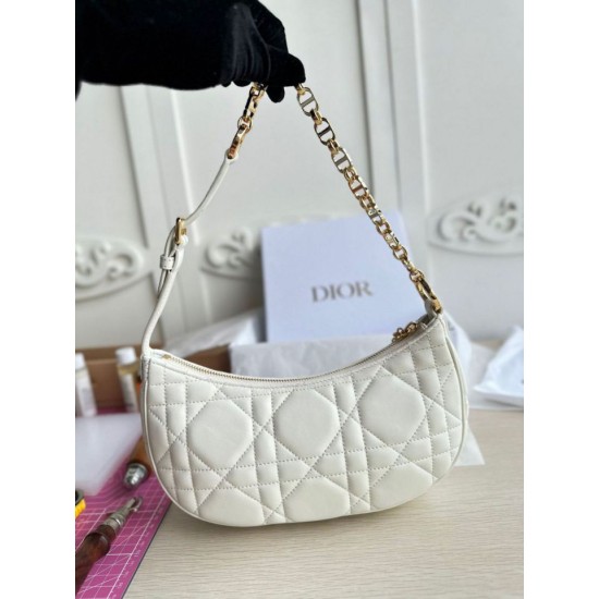 Fake Dior CD Lounge Shoulder Bag White Macrocannage Lambskin Replica Replica Dior CD Lounge Shoulder Bag White Macrocannage Lambskin