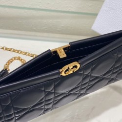 Replica Christian Dior Caro Colle Noire Clutch With Chain Bag