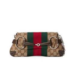 Replica Gucci Horsebit Chain Small Shoulder Bag 764339 Dark Coffee