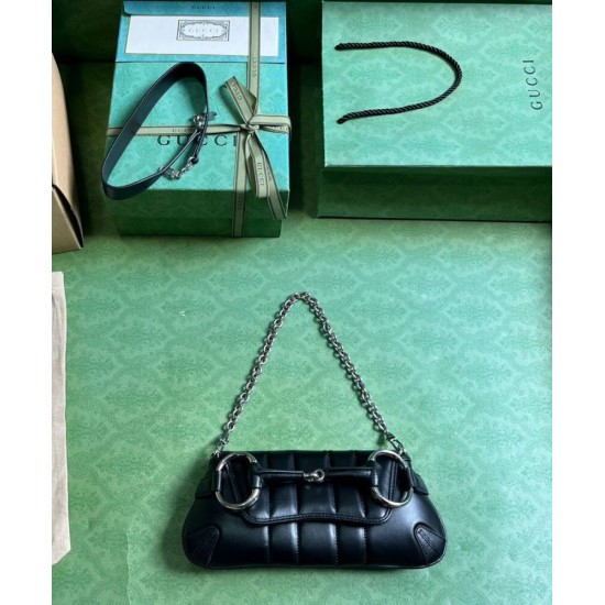 Fake Gucci Horsebit Chain Small Shoulder Bag 764339 Black Replica Replica Gucci Horsebit Chain Small Shoulder Bag 764339 Black