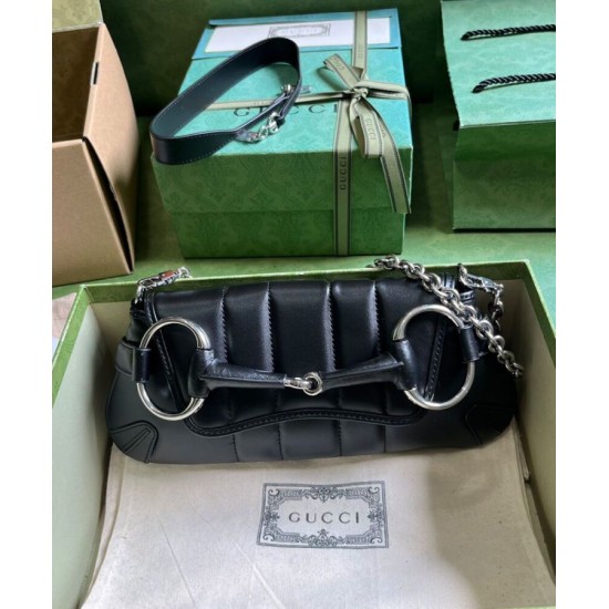 Fake Gucci Horsebit Chain Small Shoulder Bag 764339 Black Replica Replica Gucci Horsebit Chain Small Shoulder Bag 764339 Black