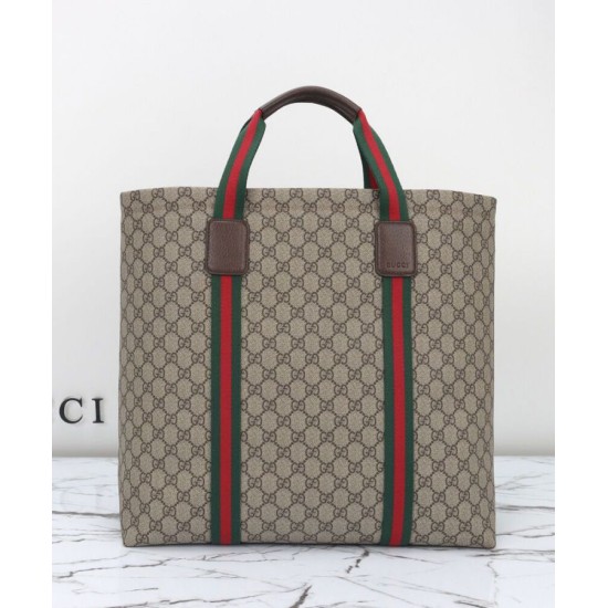 Fake Gucci GG Tender Medium Tote Bag 763287 Dark Coffee Replica