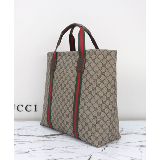 Fake Gucci GG Tender Medium Tote Bag 763287 Dark Coffee Replica