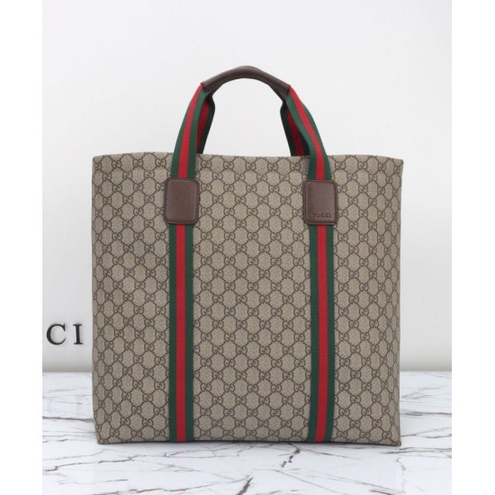 Fake Gucci GG Tender Medium Tote Bag 763287 Dark Coffee Replica
