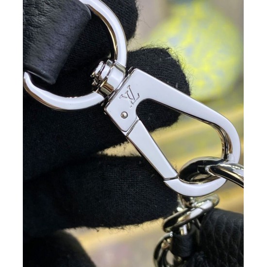 Fake Louis Vuitton Baia PM M22819 Eye-catching Half-moon Bag Black Replica