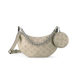 Fake Louis Vuitton Baia PM M22820 Eye-catching Half-moon Bag Apricot Replica