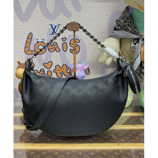 Fake Louis Vuitton Baia MM M22823 Eye-catching Half-moon Bag Black Replica
