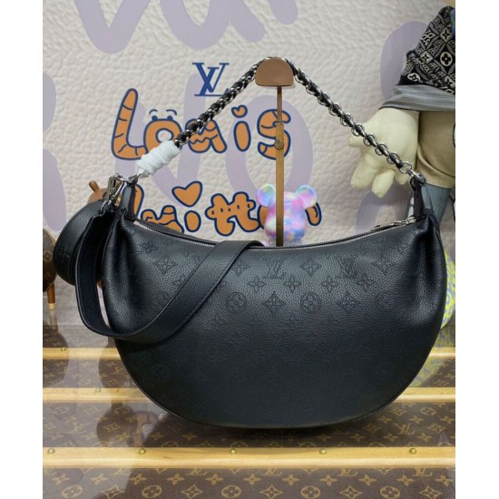 Fake Louis Vuitton Baia MM M22823 Eye-catching Half-moon Bag Black Replica