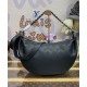 Fake Louis Vuitton Baia MM M22823 Eye-catching Half-moon Bag Black Replica