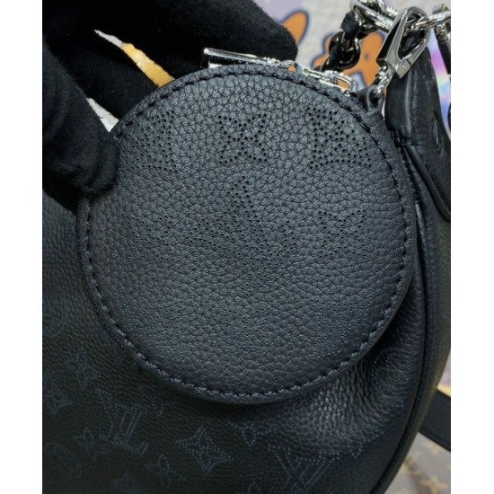 Fake Louis Vuitton Baia MM M22823 Eye-catching Half-moon Bag Black Replica